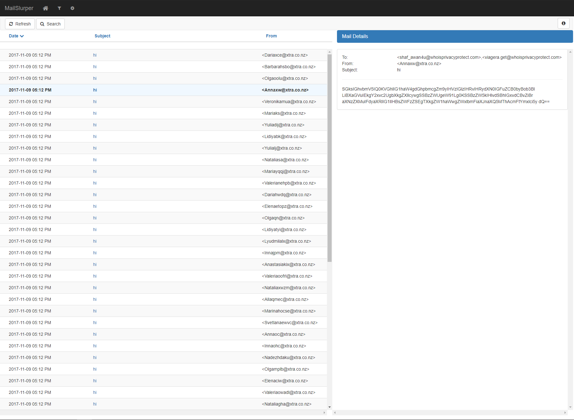 necurs email log